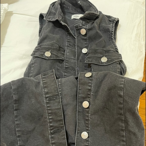 Zara Mini Jean Black Dress - Picture 2 of 4